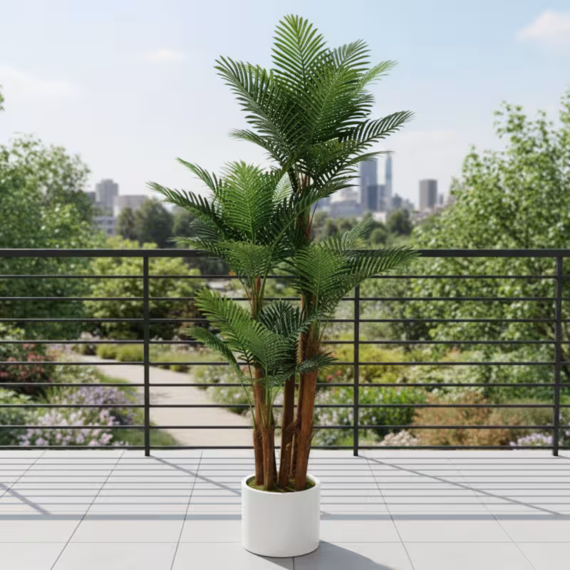 Previzualizare 3: Planta Artificiala Copac Tip Palmier, 4 brate, 170 cm, Verde, cu Ghiveci