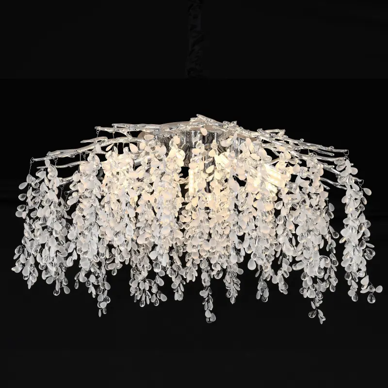 Candelabru Cristal WILLOW, 9x E14, Diametru 50cm, Crom