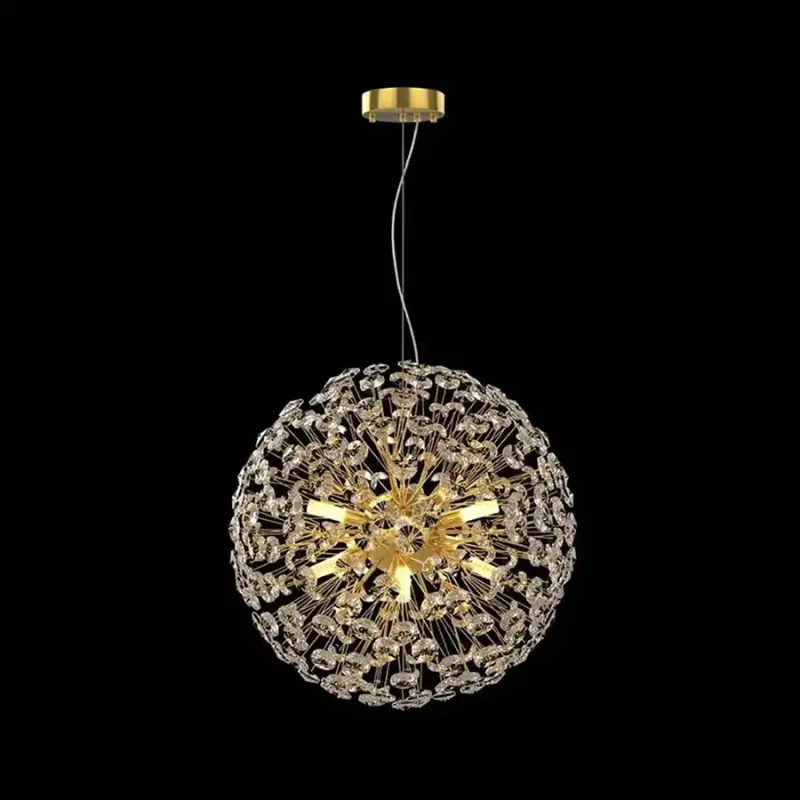 Previzualizare 4: Candelabru Cristal KHUJANT 9x G9, Diametru 50cm, Auriu Lucios, Inaltime Reglabila
