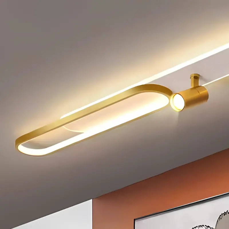 Previzualizare 2: Lustra LED cu Proiector Reglabil FISSO Camilla, 66W, lumina Rece/Calda/Neutra, Auriu Lucios