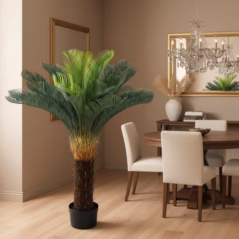 Planta Artificiala Copac Tip Palmier, 36 frunze, 115 cm, Verde, cu Ghiveci