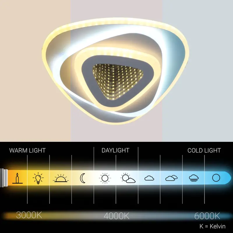 Previzualizare 4: Lustra LED NEXA Triunghi 3D 40W, Alb, Lumina Rece/Calda/Neutra