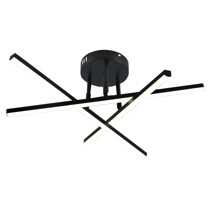 Previzualizare 4: Lustra LED cu telecomanda 40W, 3 Elemente, Liniara, lumina Rece/Calda/Neutra, Dimabila, Negru