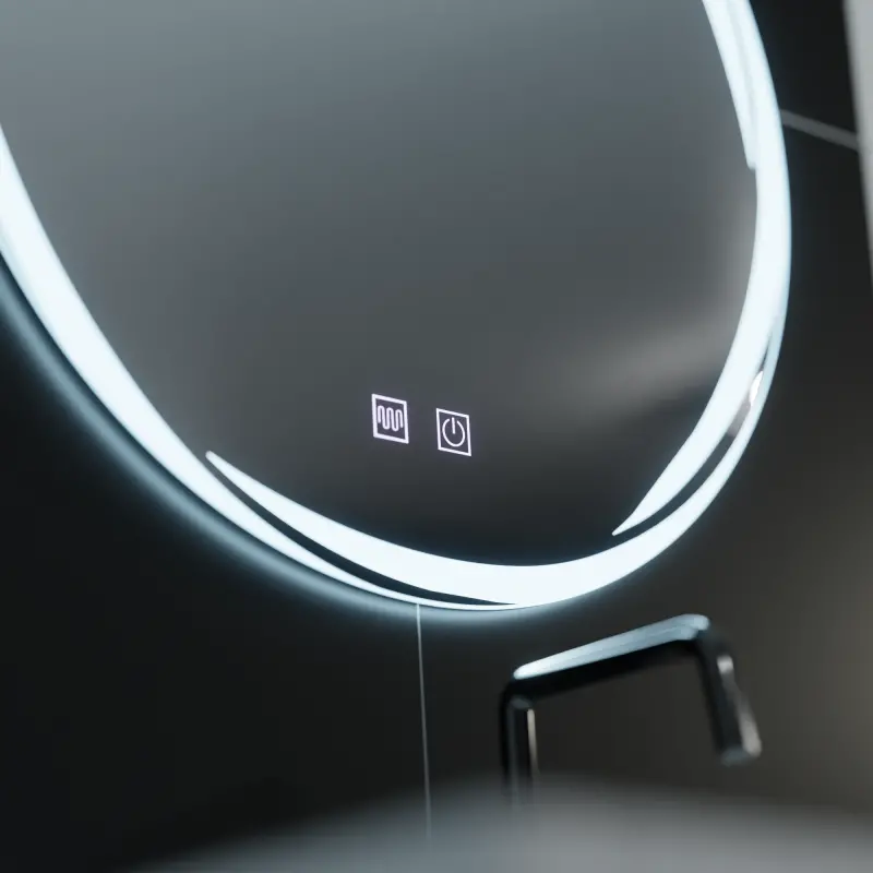 Previzualizare 2: Oglinda LED Rotunda, 70cm, Zaffiro Touch, Sistem Dezaburire, Dimabila