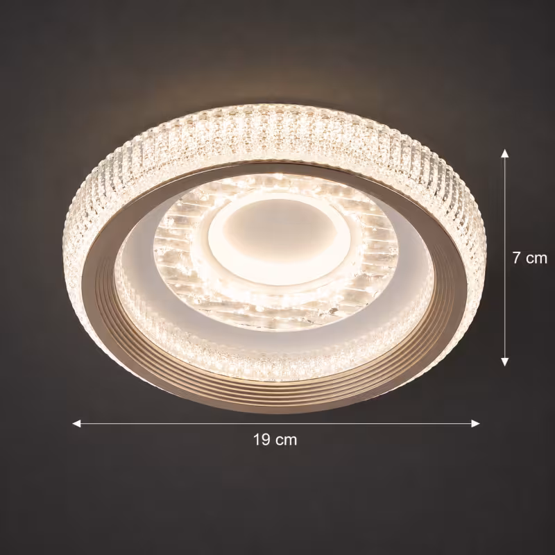 Previzualizare 4: Lustra LED TIRE, 29W, Diametru 19cm, Lumina Calda/Neutra/Rece, Alb, Metal si Acril