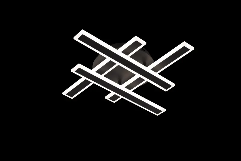 Previzualizare 2: Lustra LED cu Telecomanda ZYRON Magno, 85W, 4 elemente, Lumina Rece/Calda/Neutra, Dimabila, Negru, Metal, Plexiglas