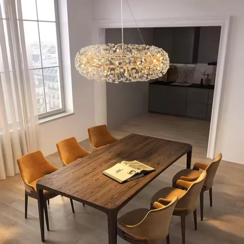 Previzualizare 4: Candelabru Cristal SEGOVIA Magno 12x E14, Diametru 60cm, Auriu Lucios, Inaltime Reglabila