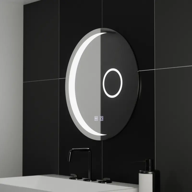 Previzualizare 3: Oglinda LED Rotunda, 60cm, Orbis Touch, Sistem Dezaburire,Dimabila