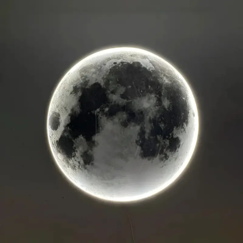 Previzualizare 2: Lustra LED Decorativa Luna 54W Diametru 80CM Lumina Calda Neutra Rece 3000/4000/6000K