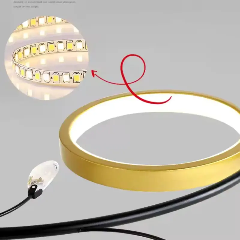 Previzualizare 2: Lustra LED cu Telecomnda KARINA, 31W, 6 Elemente, Lumina Calda/Rece/Neutra, Dimabila, Auriu