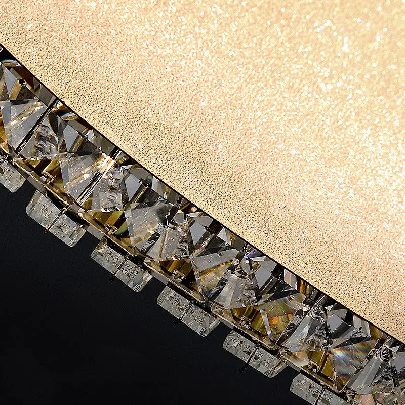 Previzualizare 2: Lustra LED cu telecomanda si cristal LLC152/500CH 59W, 50cm, Cerc, lumina Rece/Calda/Neutra, Dimabila, Auriu