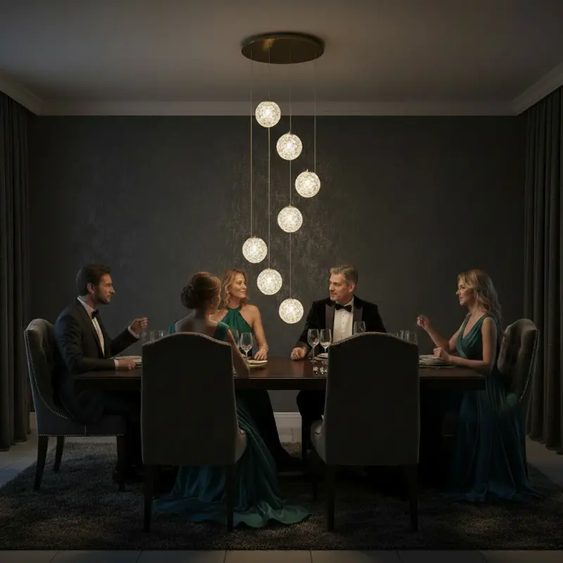 Previzualizare 3: Candelabru Cristal LED MILLE, 7xG9 , Diametru 60cm x Inaltime 340cm, Cristal si Metal, Auriu