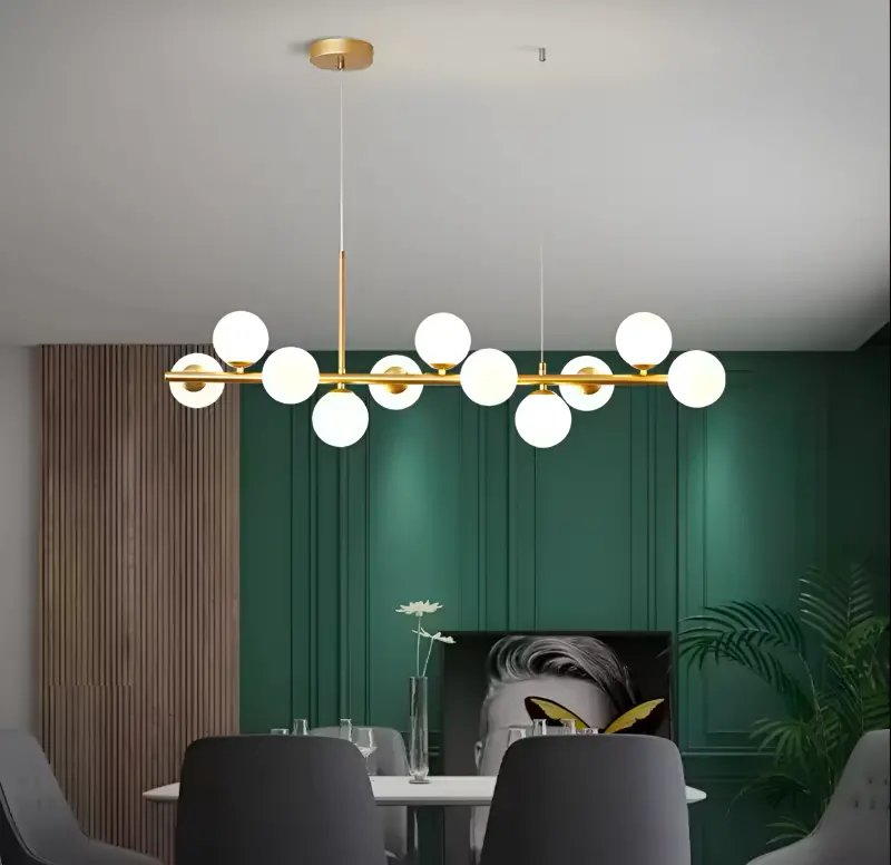 Previzualizare 4: Lustra cu bec moderna LOFT Pavilion, 11x G9, Auriu, Metal, Inaltime Reglabila