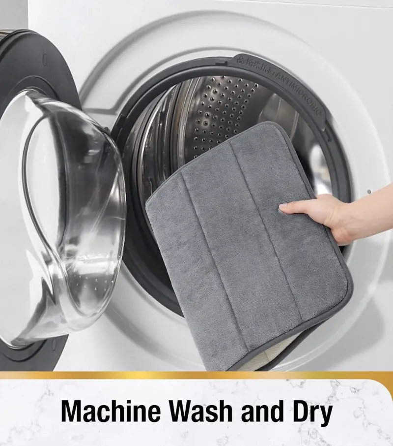 Previzualizare 2: Covoras de Baie, 50x80 cm, Gri, Antiderapant, Absorbant