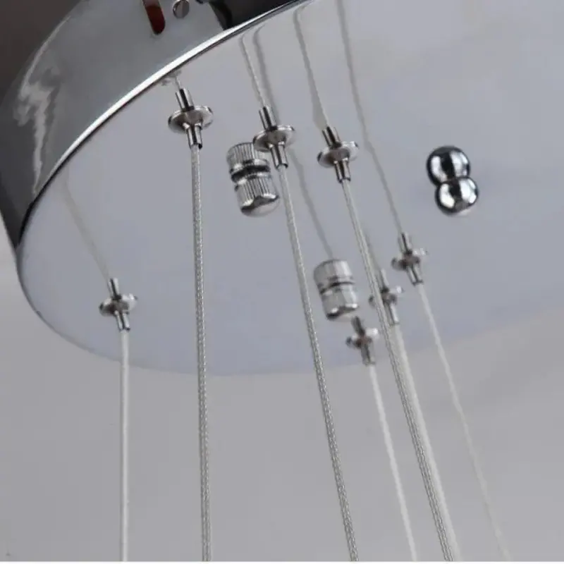 Previzualizare 4: Lustra LED suspendata cu telecomanda si cristal PRISM LUMINIS 78.3W, 3 Cercuri, lumina Rece/Calda/Neutra, Dimabila, Crom, Inaltime Reglabila