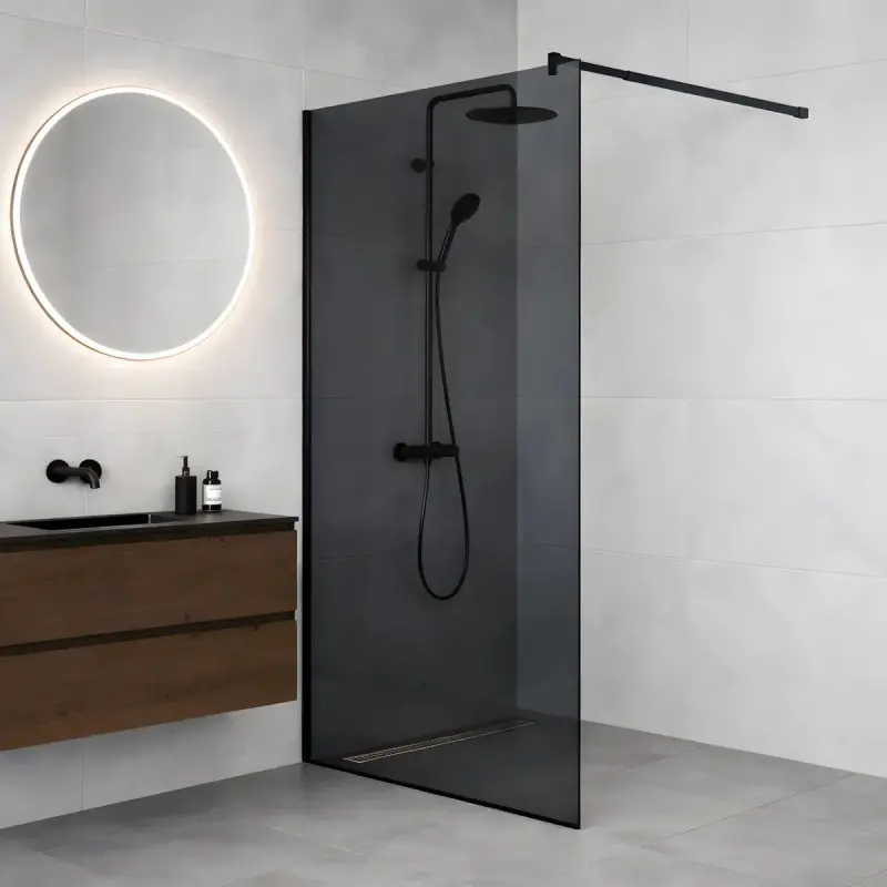 Previzualizare 2: Paravan dus Walk-In 120x195 cm, sticla securizata 8 mm, gri, profil metalic rezistent