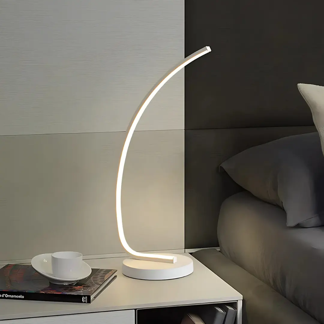 Veioza LED Nemesis, 14W, Lumina Rece/Calda/Neutra, Metal si Acril, Alb