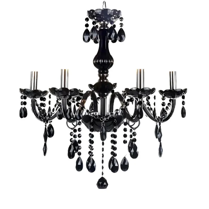 Previzualizare 4: Candelabru Cristal ALNWICK Eleganza, 5xE14, Diametru 48cm, Negru, Inaltime Reglabila