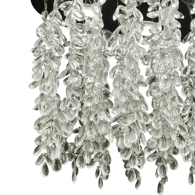 Previzualizare 2: Candelabru LED Cristal LLC210/400CH Rotund, 22W, Lumina Rece/Calda/Neutra, Cristal, Crom Lucios