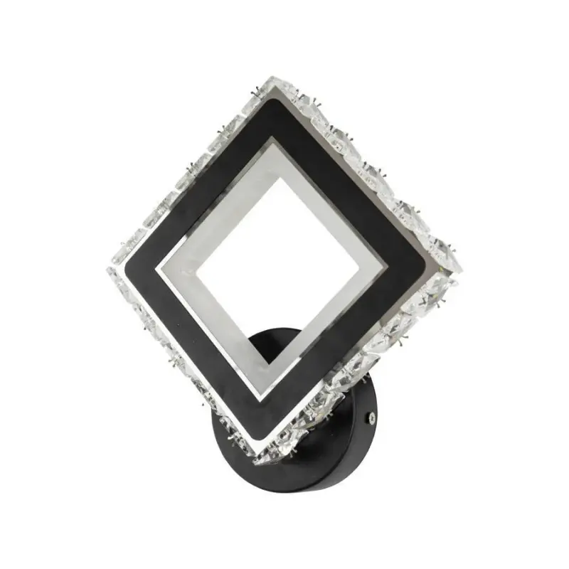 Previzualizare 4: Aplica LED TERRANO cu Cristale, Patrat, 24W, Lumina Rece/Calda/Neutra, Negru & Inox