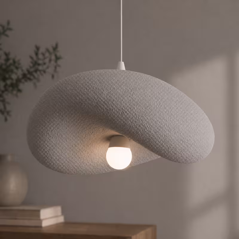 Previzualizare 4: Lustra Moderna FOAMER Nobile, 39 cm, Suspendata, 1 X E27, Gri, Metal si Spuma, Inaltime Reglabila
