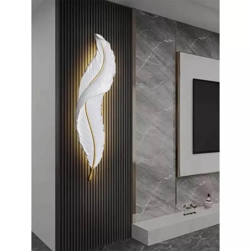 Previzualizare 4: Aplica LED Esther, forma Pana, 36W, 87cm Alb/Auriu