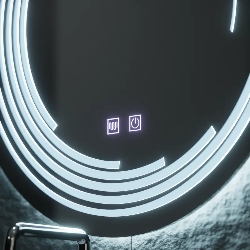 Previzualizare 4: Oglinda LED Rotunda, 60cm, Lira Touch, Sistem Dezaburire, Dimabila