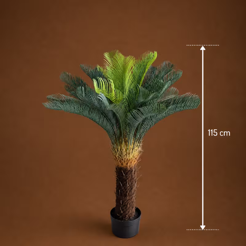 Previzualizare 4: Planta Artificiala Copac Tip Palmier, 36 frunze, 115 cm, Verde, cu Ghiveci