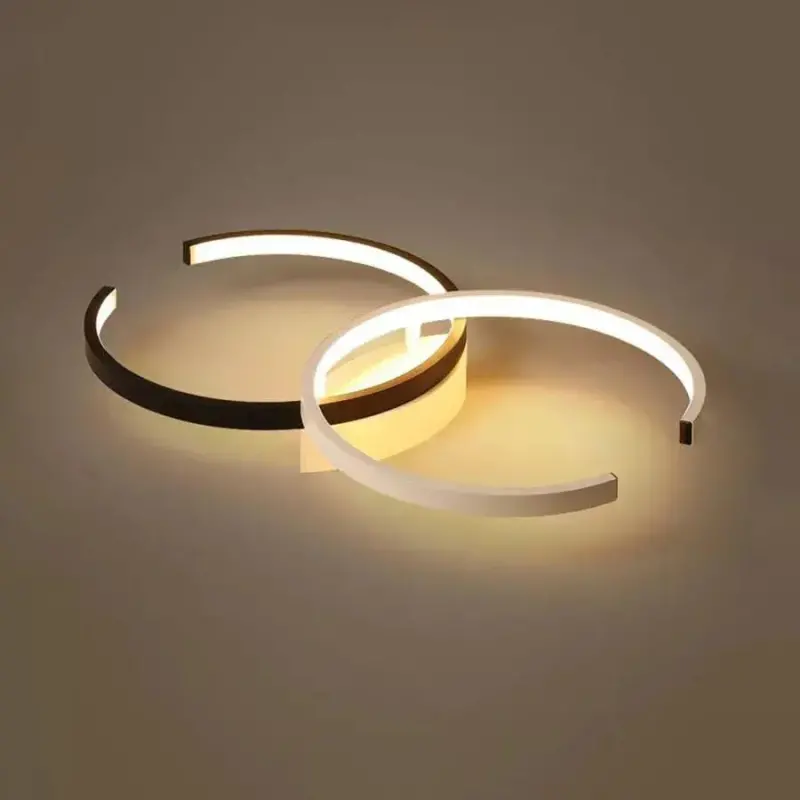 Previzualizare 2: Lustra LED cu telecomanda VECTOR SEMIARC 40W, 2 Elemente, lumina Rece/Calda/Neutra, Dimabila, Negru Alb