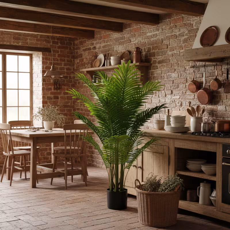 Previzualizare 2: Planta Artificiala Tip Palmier Areca, 12 frunze, 120 cm, Verde