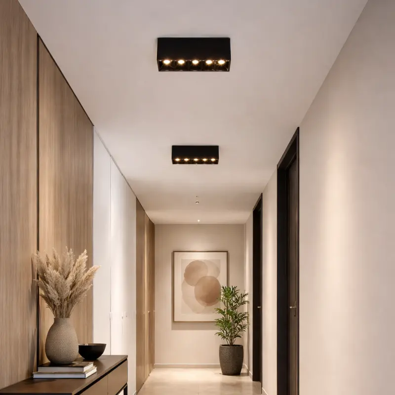 Proiector LED Liniar Aplicat Grila 8W, Lumina Neutra 4000K, 5 surse, 14 x 3.5 x 6.5 cm