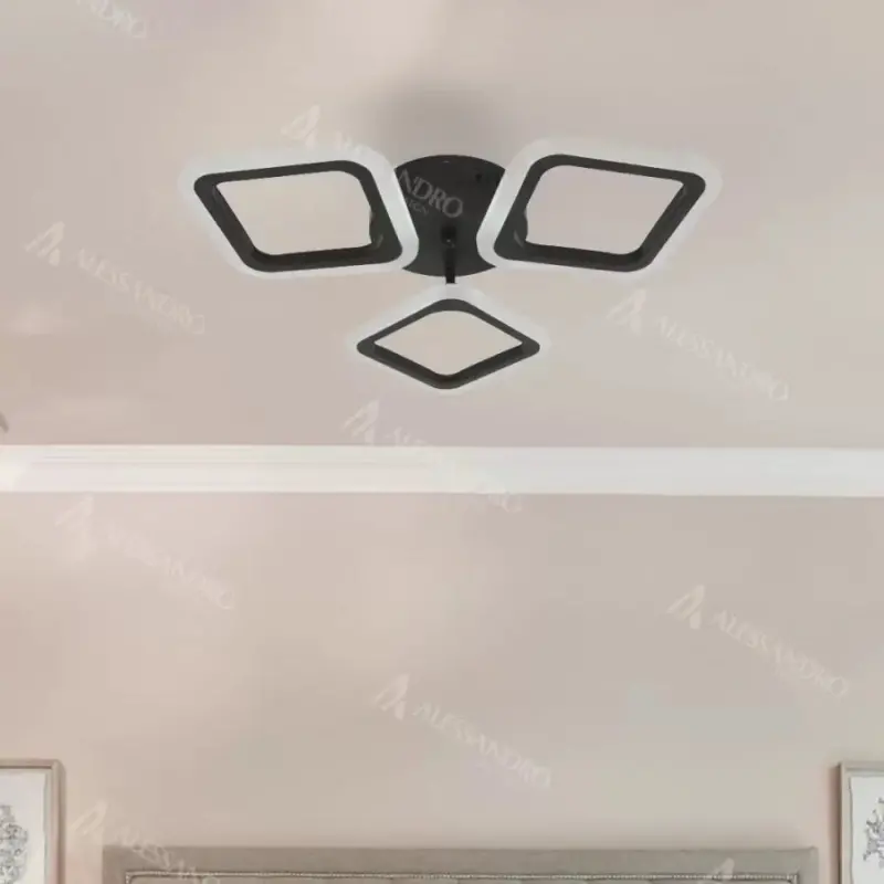 Previzualizare 4: Lustra LED PULSARIS 40W, 3 Patrate, lumina Rece/Calda/Neutra, Negru