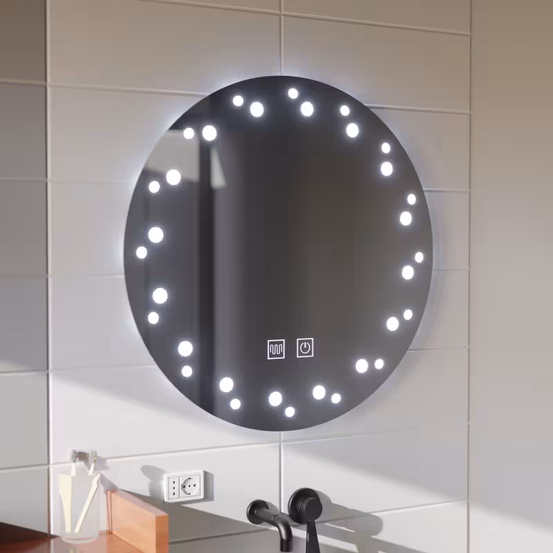 Oglinda LED Touch Ivory, Sistem Dezaburire, Diametru 60cm, Lumina Rece 6000K