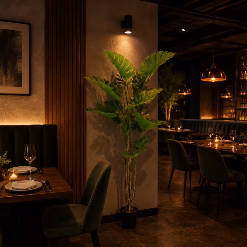 Previzualizare 3: Planta Artificiala Tip Monstera Deliciosa, 12 frunze, 190 cm, Verde