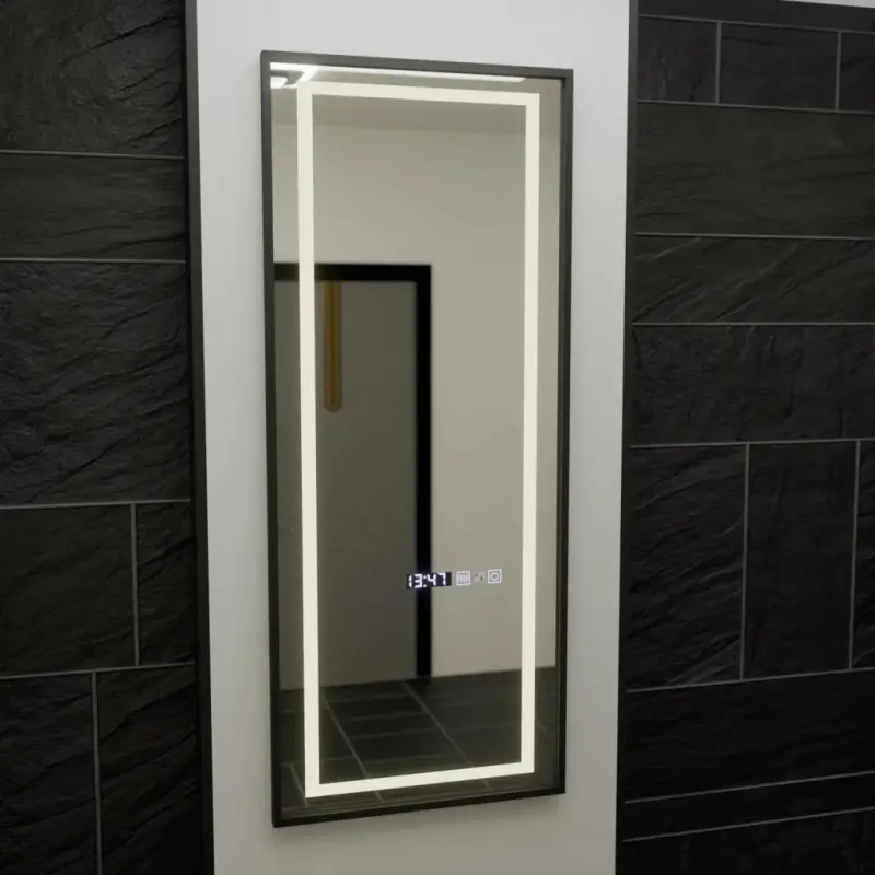 Previzualizare 3: Oglinda LED Rectangula, 60x150cm, Bianca Senzor Radar Marcello, Sistem Dezaburire, Ceas & Termometru, Dimabila, Dressing Couture