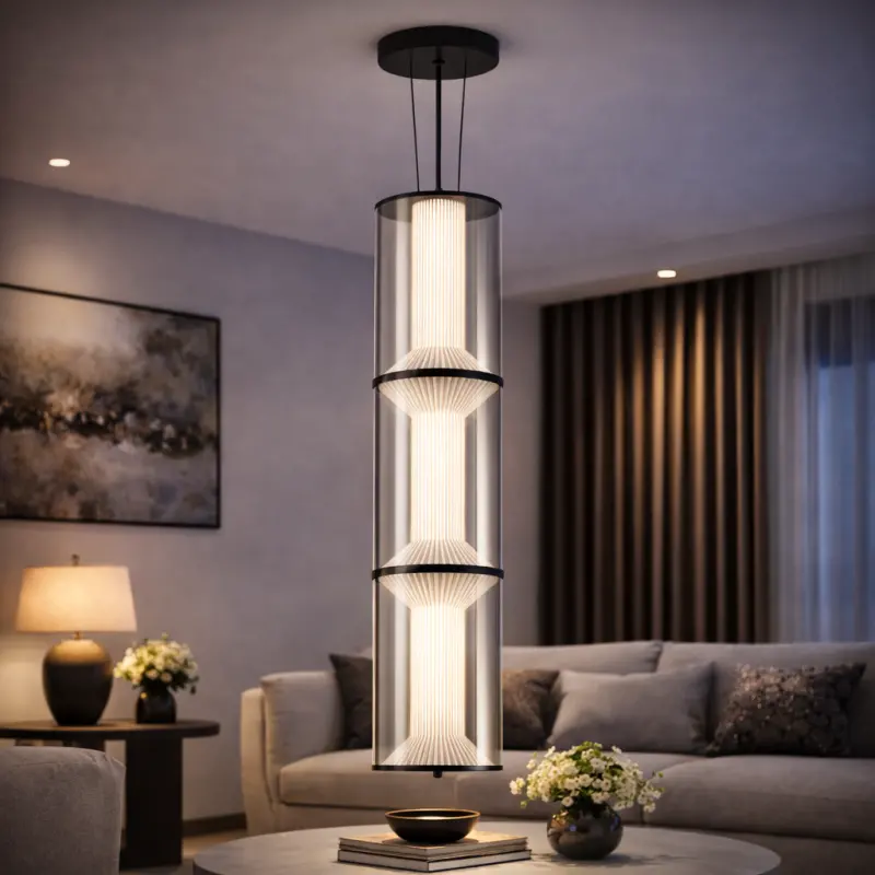 Lustra LED Suspendata cu Telecomanda 78W, Orin, 3 elemente, Inaltime Reglabila, Lumina Calda/Rece/Neutra, Alb, Metal