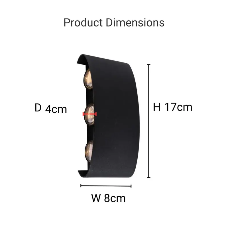 Previzualizare 4: Fantas Aplica LED de Exterior si Interior, 6 Surse x 1W, IP65, Metalic, Negru, 3000K