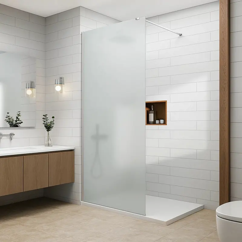 Paravan dus Walk-In 120x195 cm, sticla securizata 8 mm, satin, profil metalic rezistent