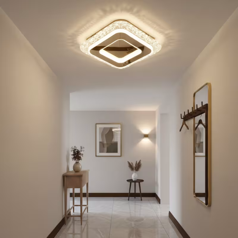 Previzualizare 2: Lustra LED AGOL Petito, 29W, Dimensiune 20x20cm, Lumina Calda/Neutra/Rece, Auriu, Metal si Acril