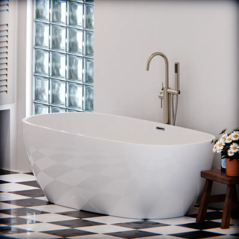 Cada Freestanding, Semi-ovala, Acril, Alba, 150×72×60 Cm