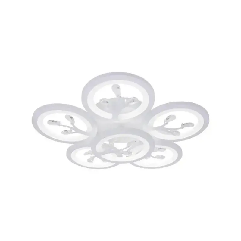 Previzualizare 4: Lustra LED cu telecomanda si cristal DAISY 78W, 6 Elemente, lumina Rece/Calda/Neutra, Dimabila, Alb