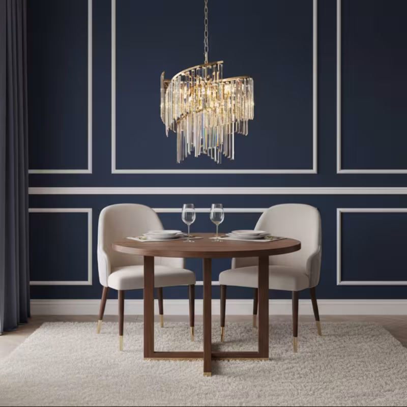 Previzualizare 3: Candelabru Cristal TWEEZE Eleganza, Φ50cm, 9xE14, Auriu, Metal si Cristal