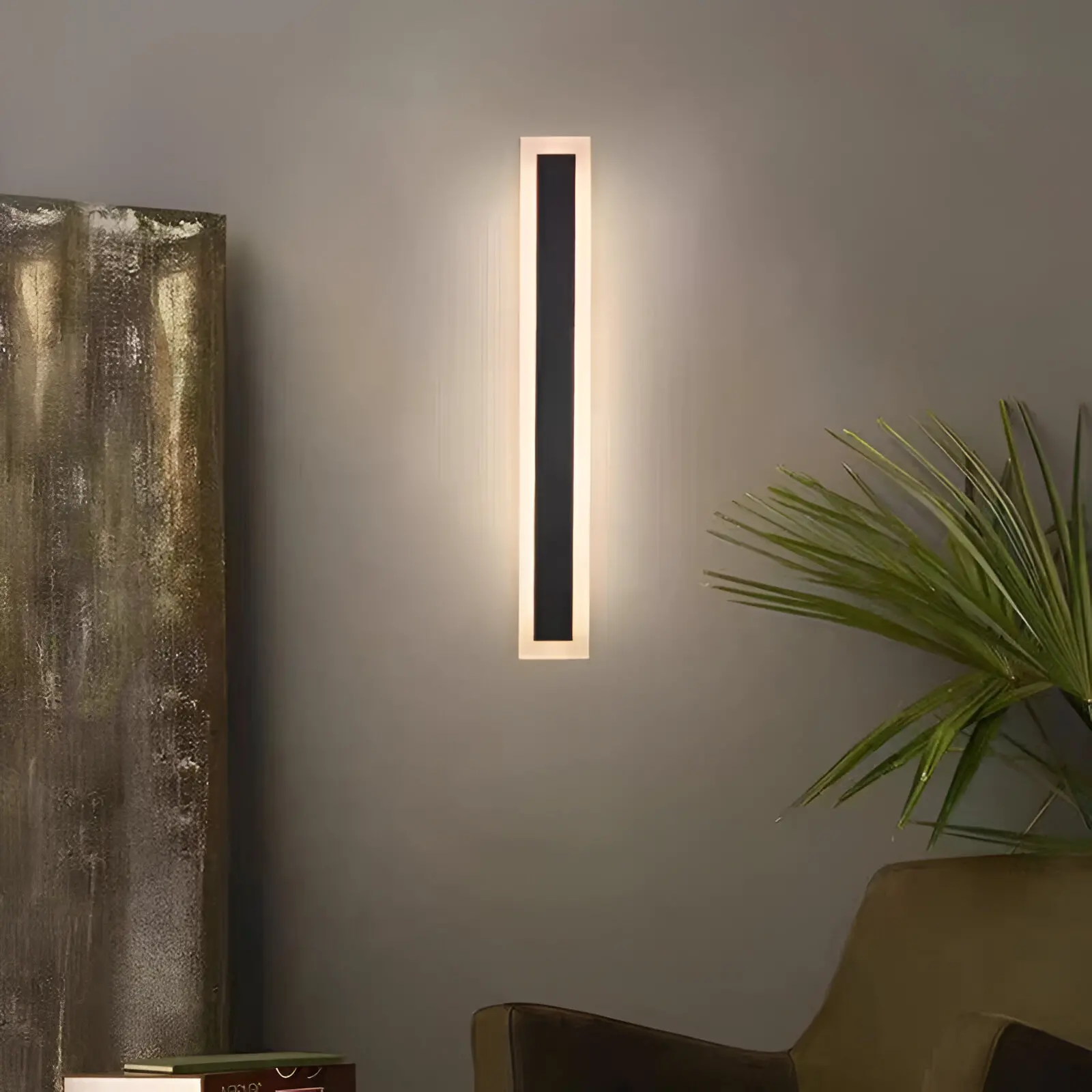 Aplica LED de Exterior Mack, Lungime 30cm, 4W, IP65, Metal, Liniar, Negru