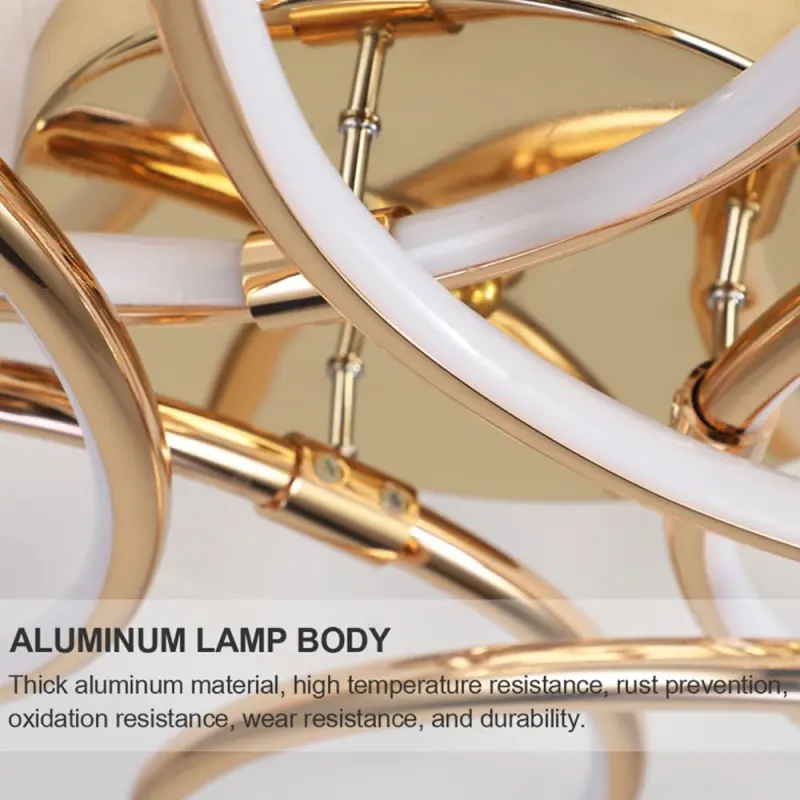 Previzualizare 4: Lustra LED cu Telecomanda ORBIS Magno, 25W, Lumina Calda/Rece/Neutra 3000K/4000K/6000K, Dimabila, Auriu, Metal si Silicon