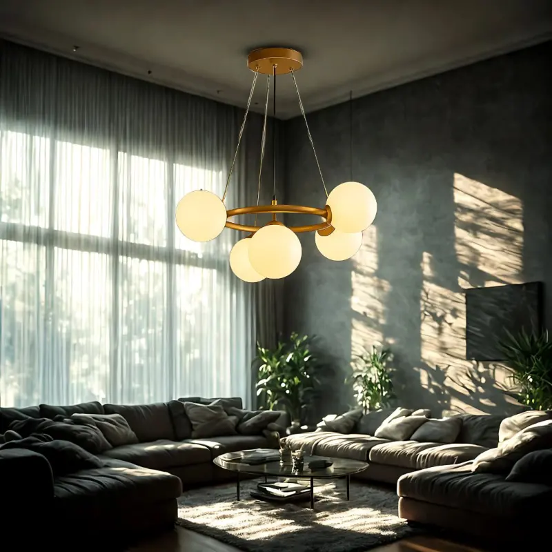 Previzualizare 2: Lustra LOFT Chamber, 5x G9, Alb Auriu, Metal, Inaltime Reglabila, Modern