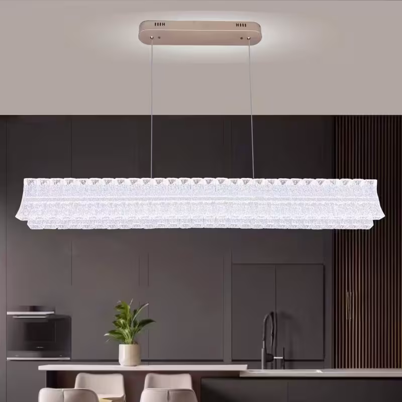 Previzualizare 4: Lustra LED cu Telecomanda, Suspendata TAMY 160W, Liniara, lumina Rece/Calda/Neutra, Auriu, Inaltime Reglabila