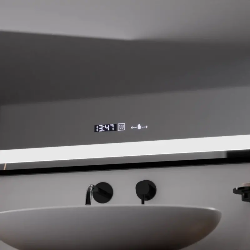 Previzualizare 2: Oglinda LED Rectangulara, 100x65cm, Verite Majeste Noir Motion Glow Marcello, Sistem Dezaburire, Ceas & Termometru, Dimabila