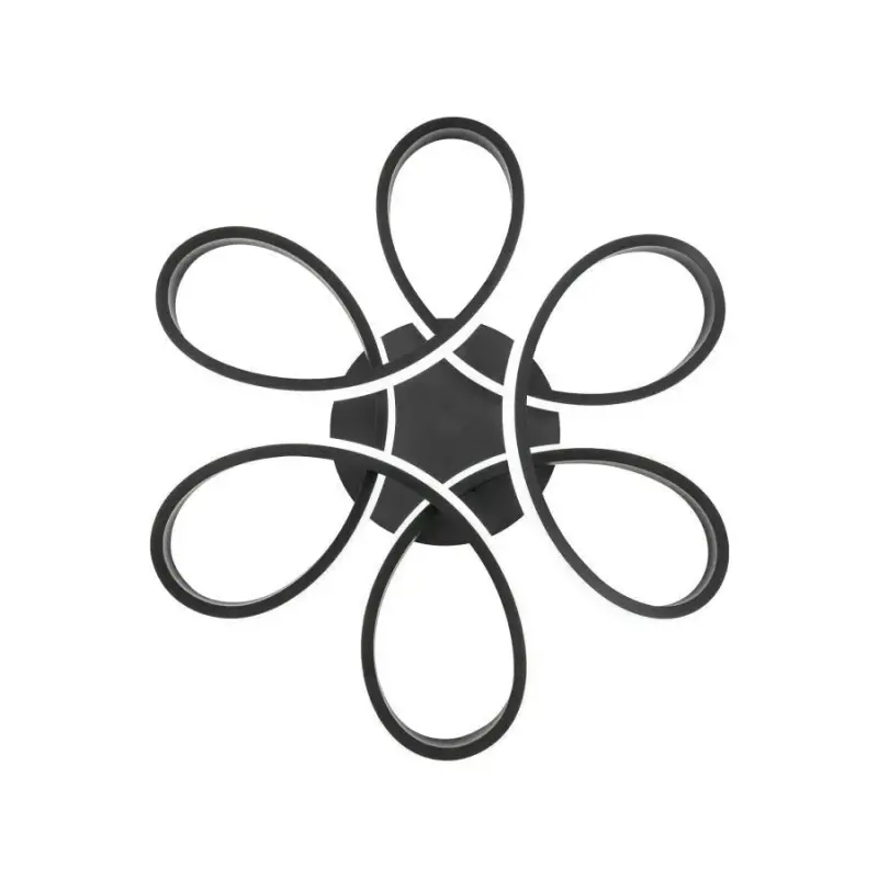 Previzualizare 4: Lustra LED cu telecomanda ELON 120W, Ondulata, lumina Rece/Calda/Neutra, Dimabila, Negru