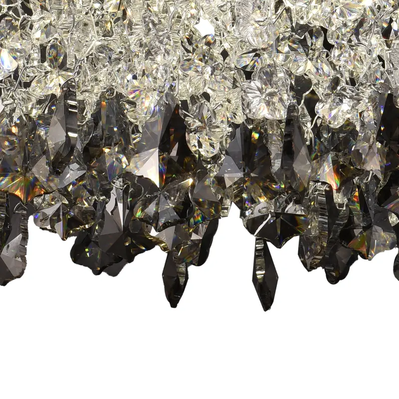 Previzualizare 3: Candelabru LED Cristal LLC212/400BU Rotund, 22W, Lumina Rece/Calda/Neutra, Cristale, Crom Lucios