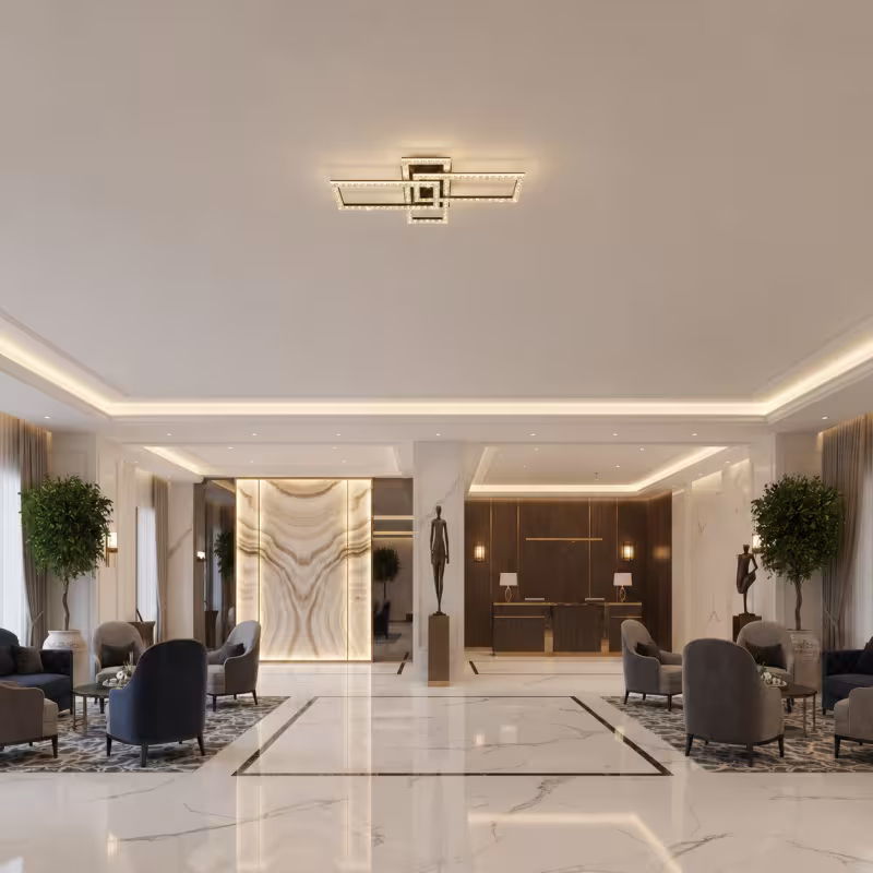 Previzualizare 3: Lustra LED cu telecomanda SUKING, 3 surse, 3000K/4000K/6000K, 57W, Metal si Acrilic, Negru